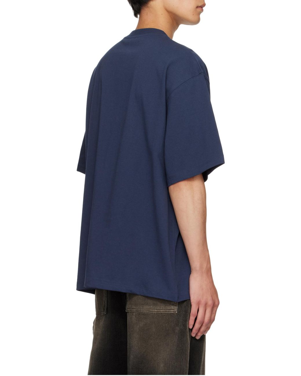 we11done Blue Crew Neck T-Shirt for men