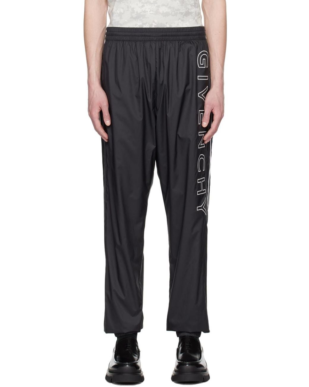 Givenchy Black Logo Embroidered Track Pants for men