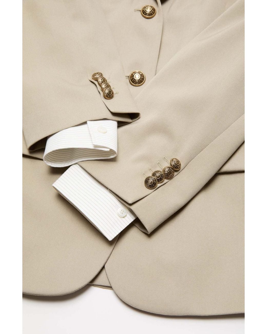 Acne Natural Layered Wool Suit Jacket