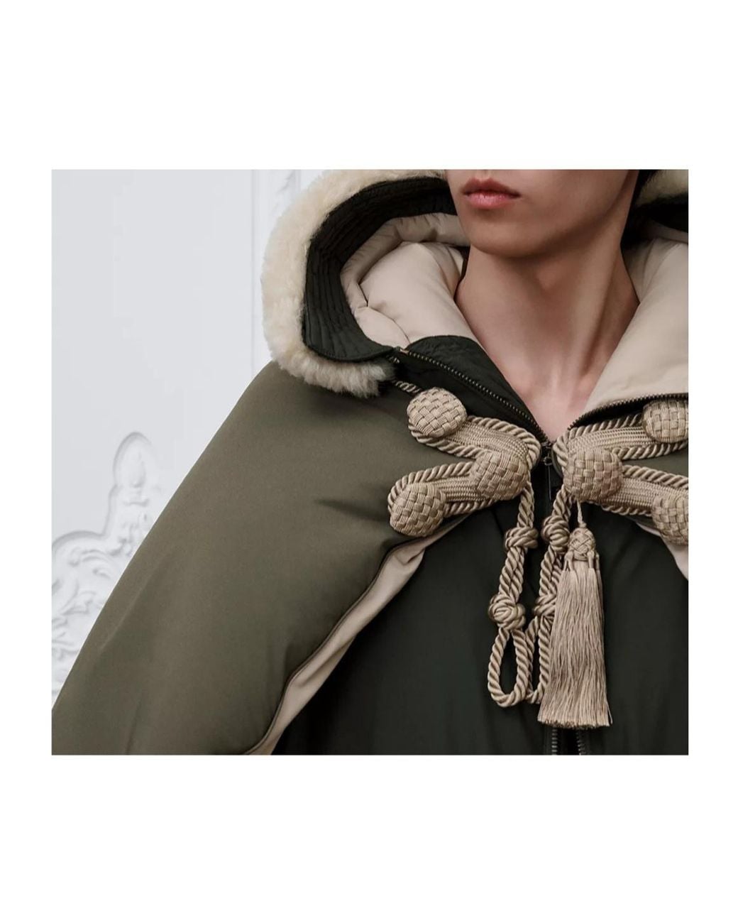 Dior Green Puffer Jacket With Cape for men
