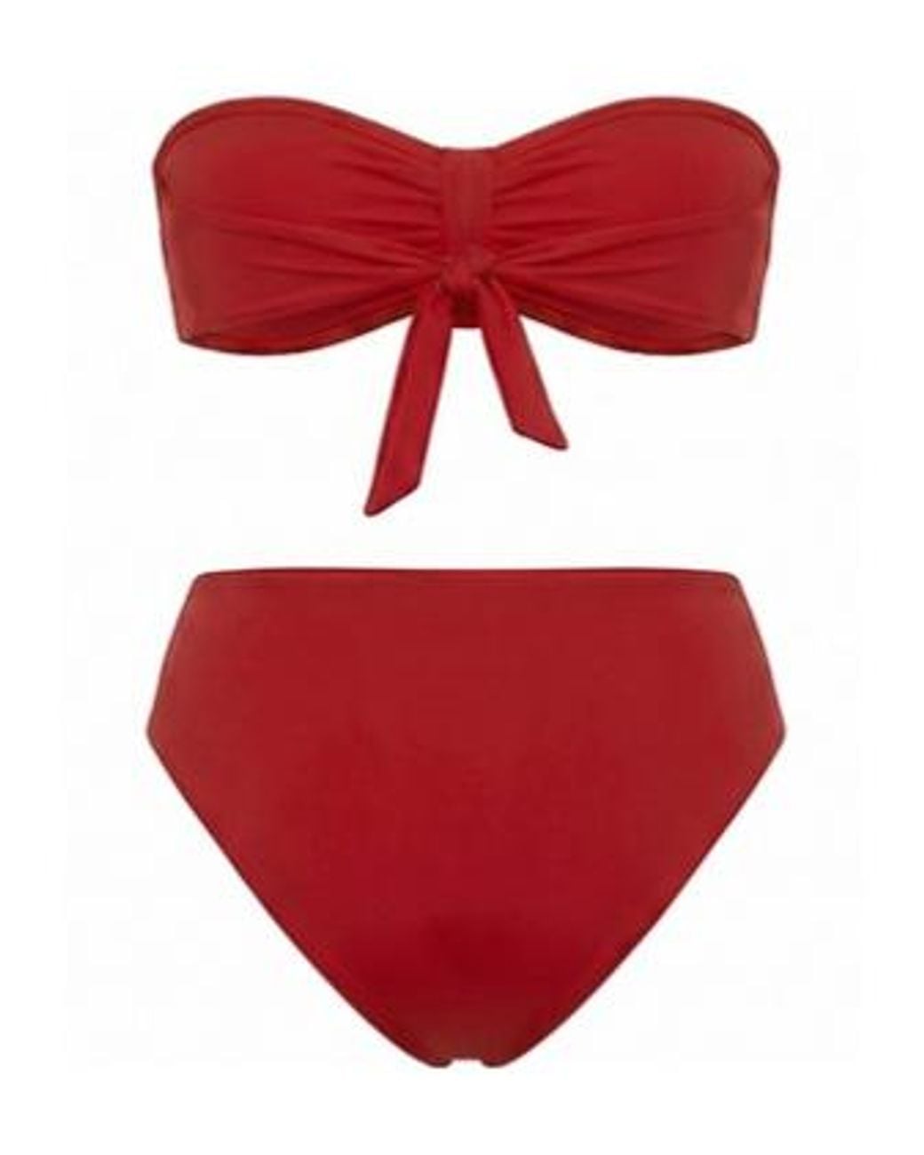 LaRevêche Red Derya Floral-Appliqué Bikini
