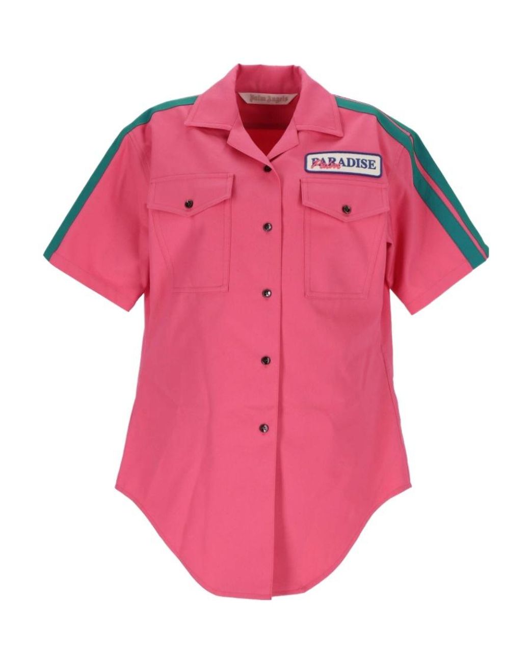 Palm Angels Pink Logo Patch Buttoned Shirt
