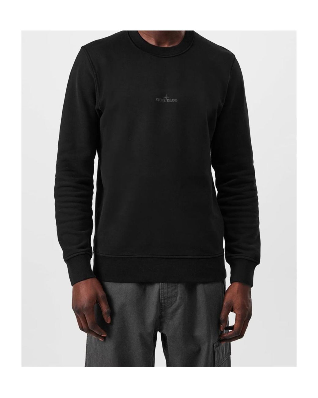 Stone Island Black Dial Logo Sweatshirt for men