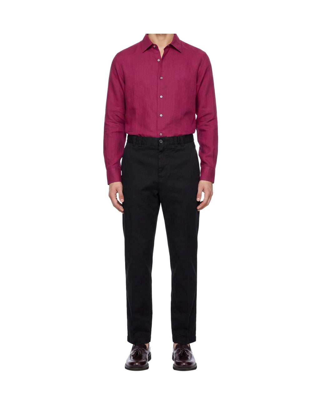 Canali Black Straight-Leg Trousers for men