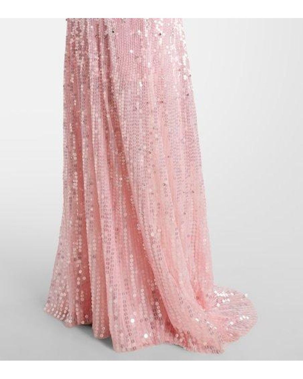 Jenny Packham Pink Sarai Embellished Bustier Gown