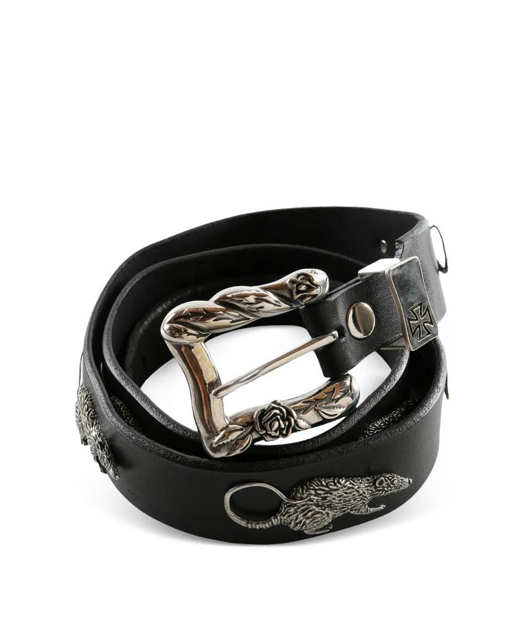 Enfants Riches Deprimes Black Rat Chase Buckle Belt for men