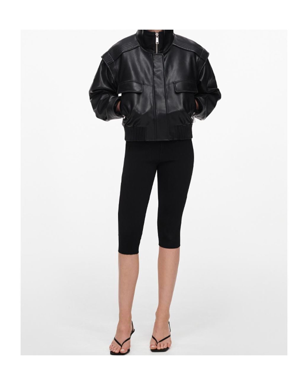 Self-Portrait Black Zip-Front Bomber Jacket
