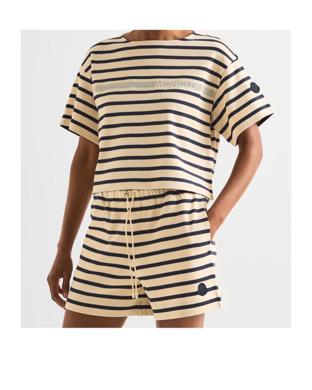 Moncler White Striped T-Shirt