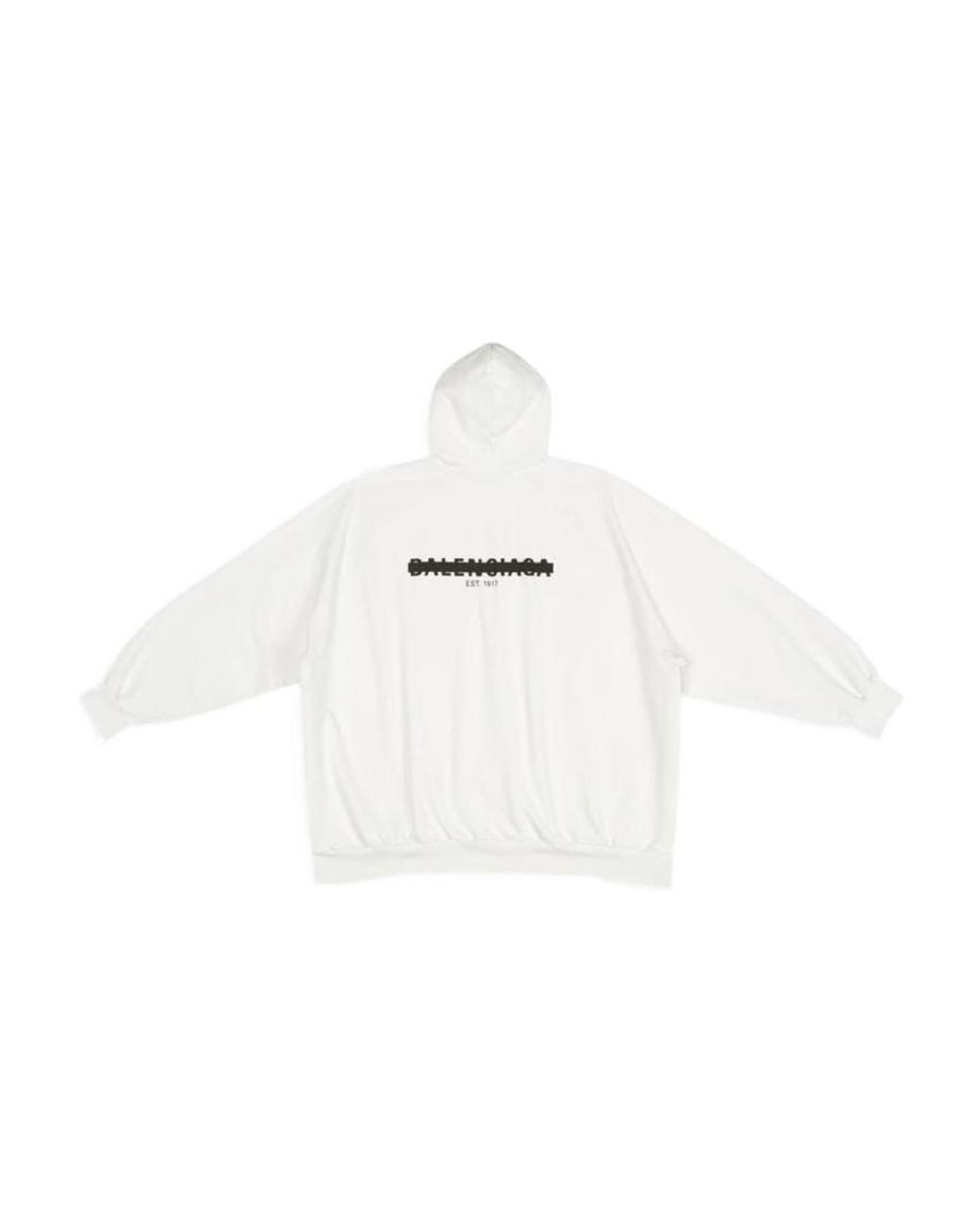 Balenciaga Gray Logo Printed Long-Sleeved Hoodie for men