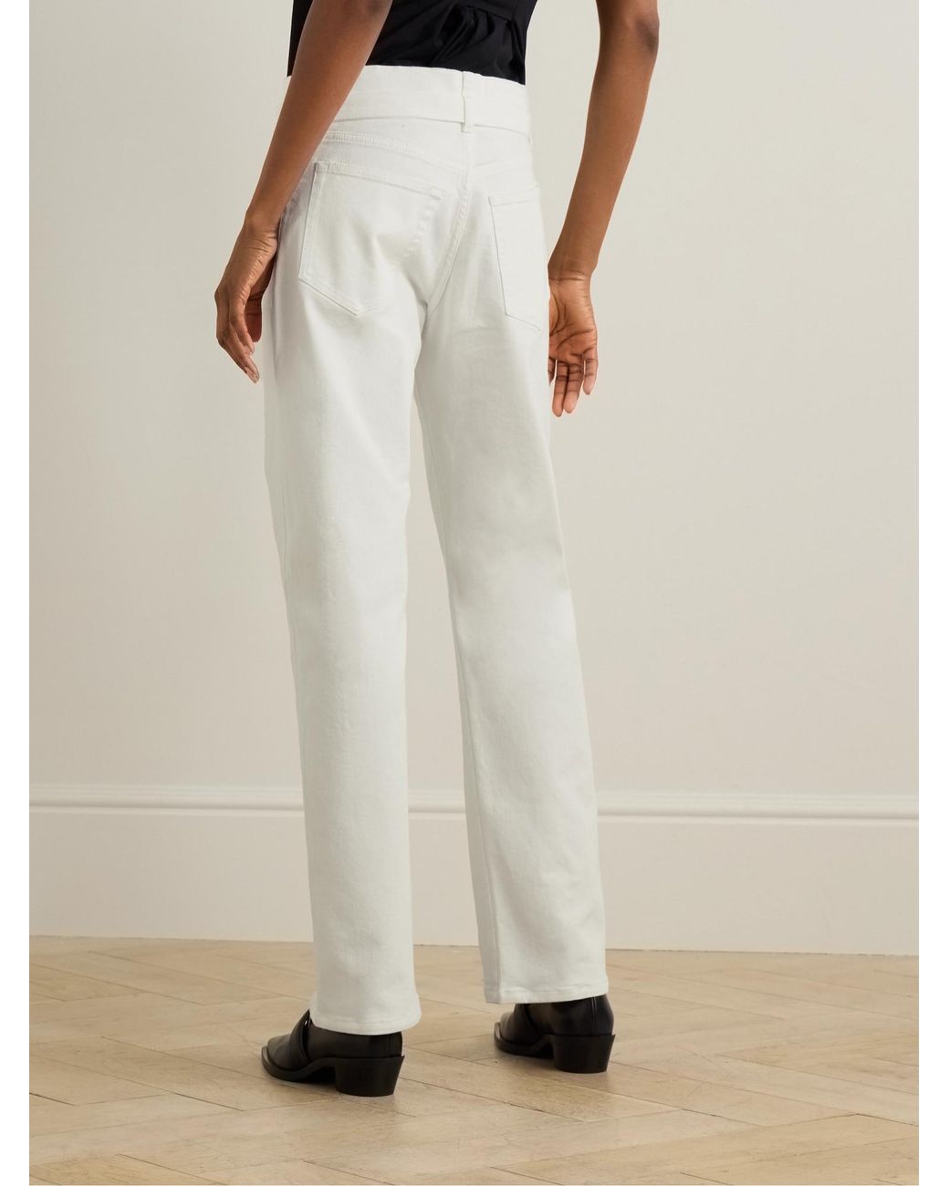 Proenza Schouler White Ellsworth Belted Low-Rise Straight-Leg Jeans