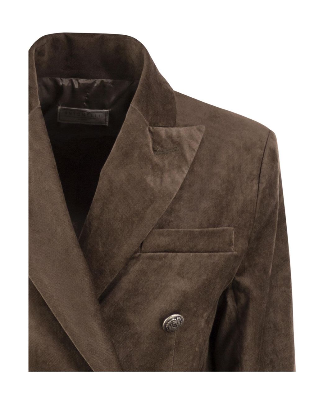 Antonelli Brown Double-Breasted Long-Sleeve Blazer