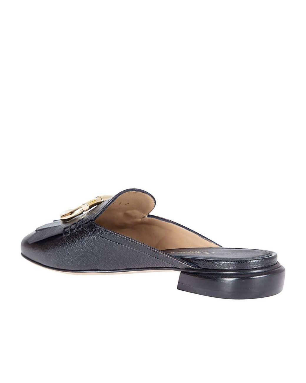 Ferragamo Blue Ferragamo Gancini Plaque Fringed Sandals