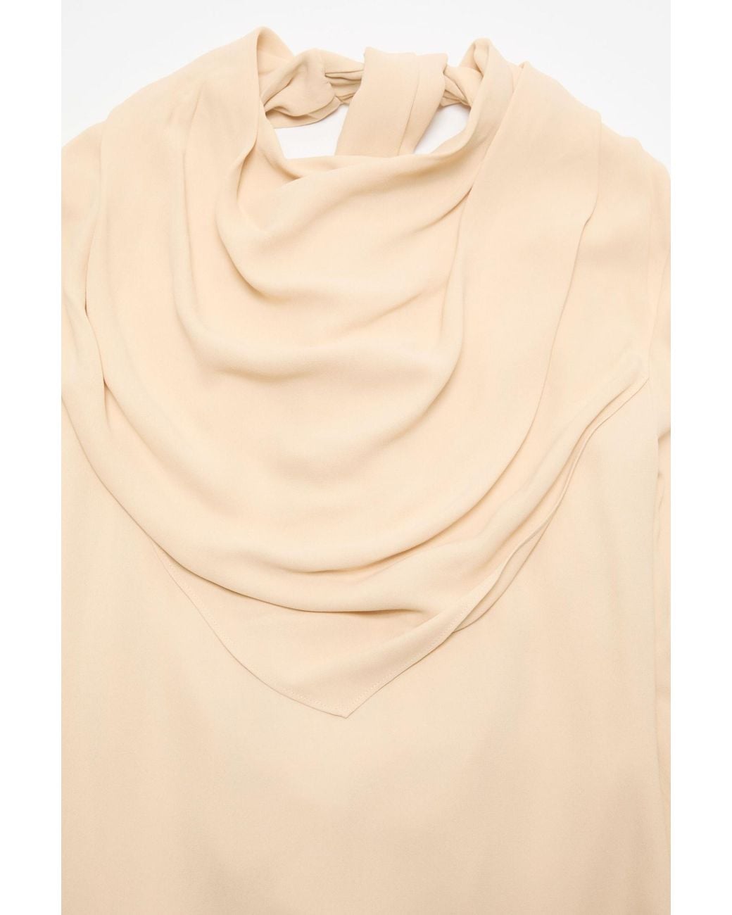 Acne Natural Silk Midi Dress With Scarf