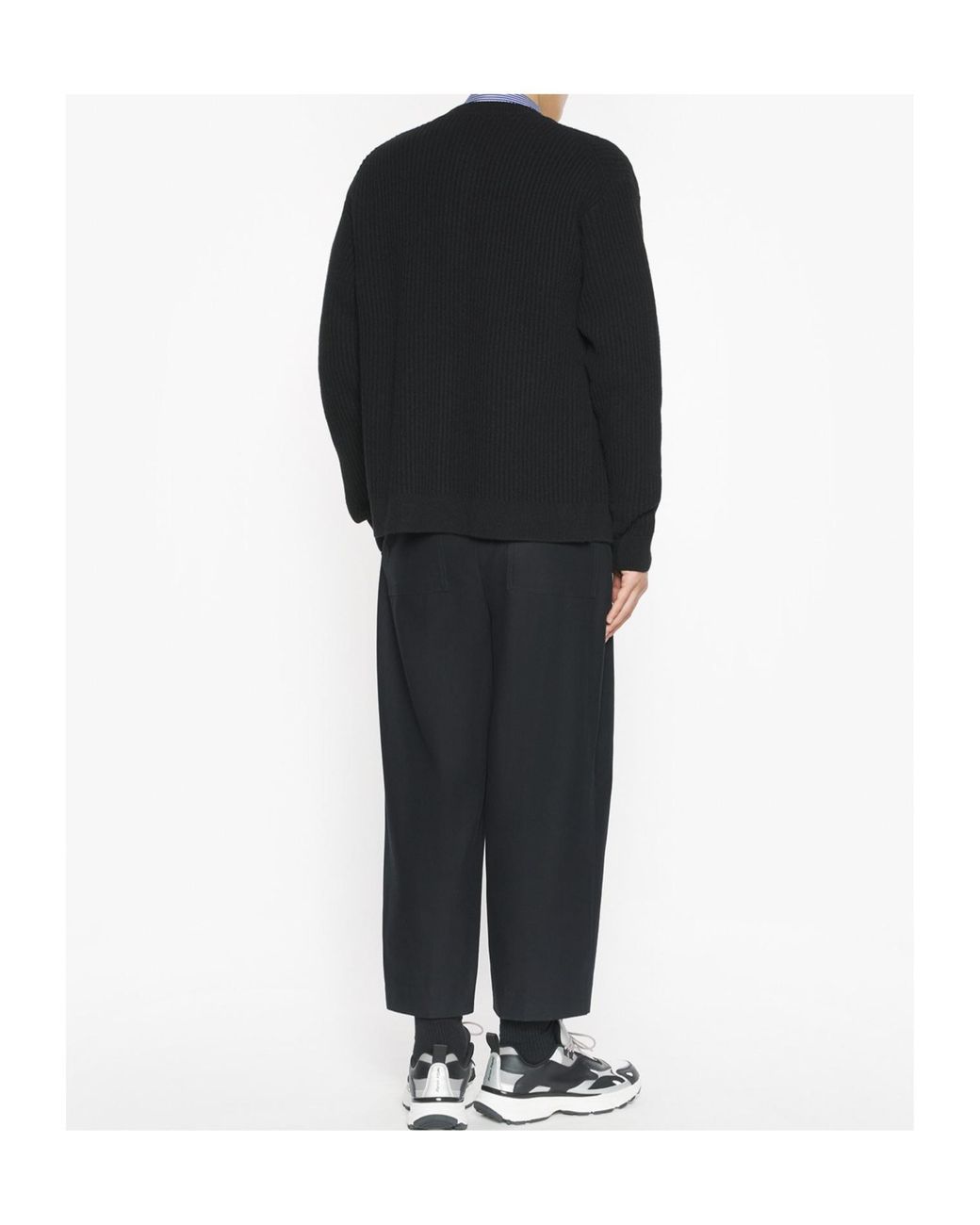 Maison Kitsuné Black Maison Kitsuné Fox Head Ribbed Cardigan for men