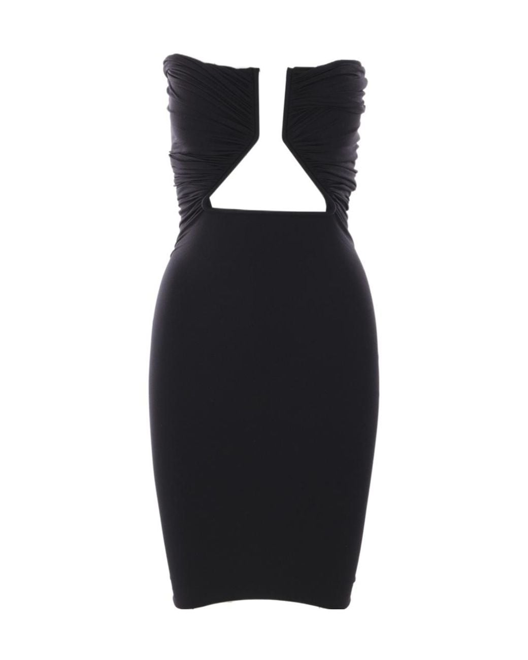 Rick Owens Black Prong Strapless Mini Dress