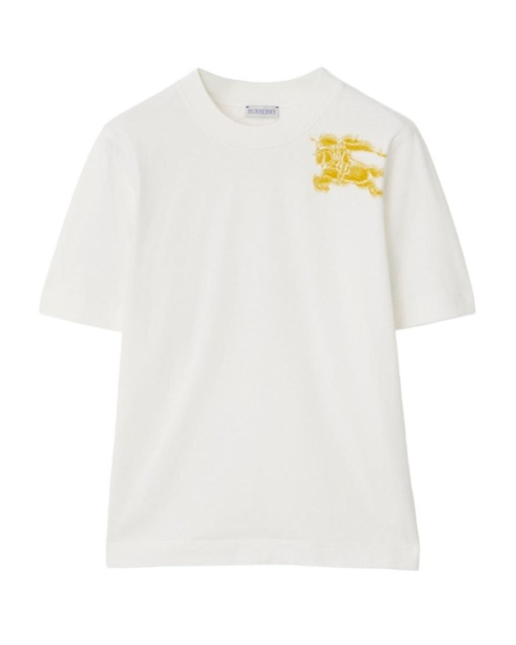 Burberry White Logo Printed Crewneck T-Shirt