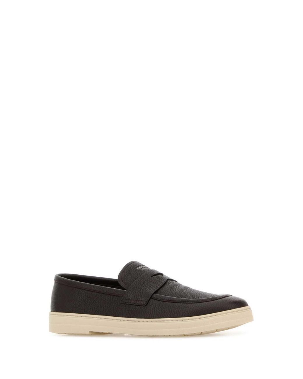 Prada Brown Round-Toe Loafers for men