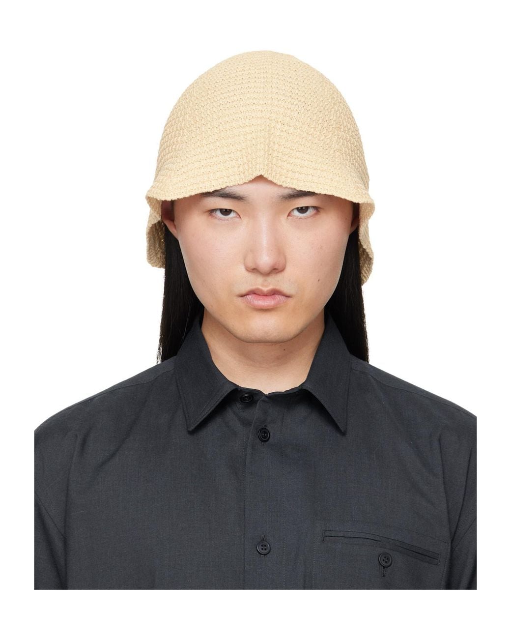 Homme Plissé Issey Miyake Blue Crochet Fisherman's Hat for men
