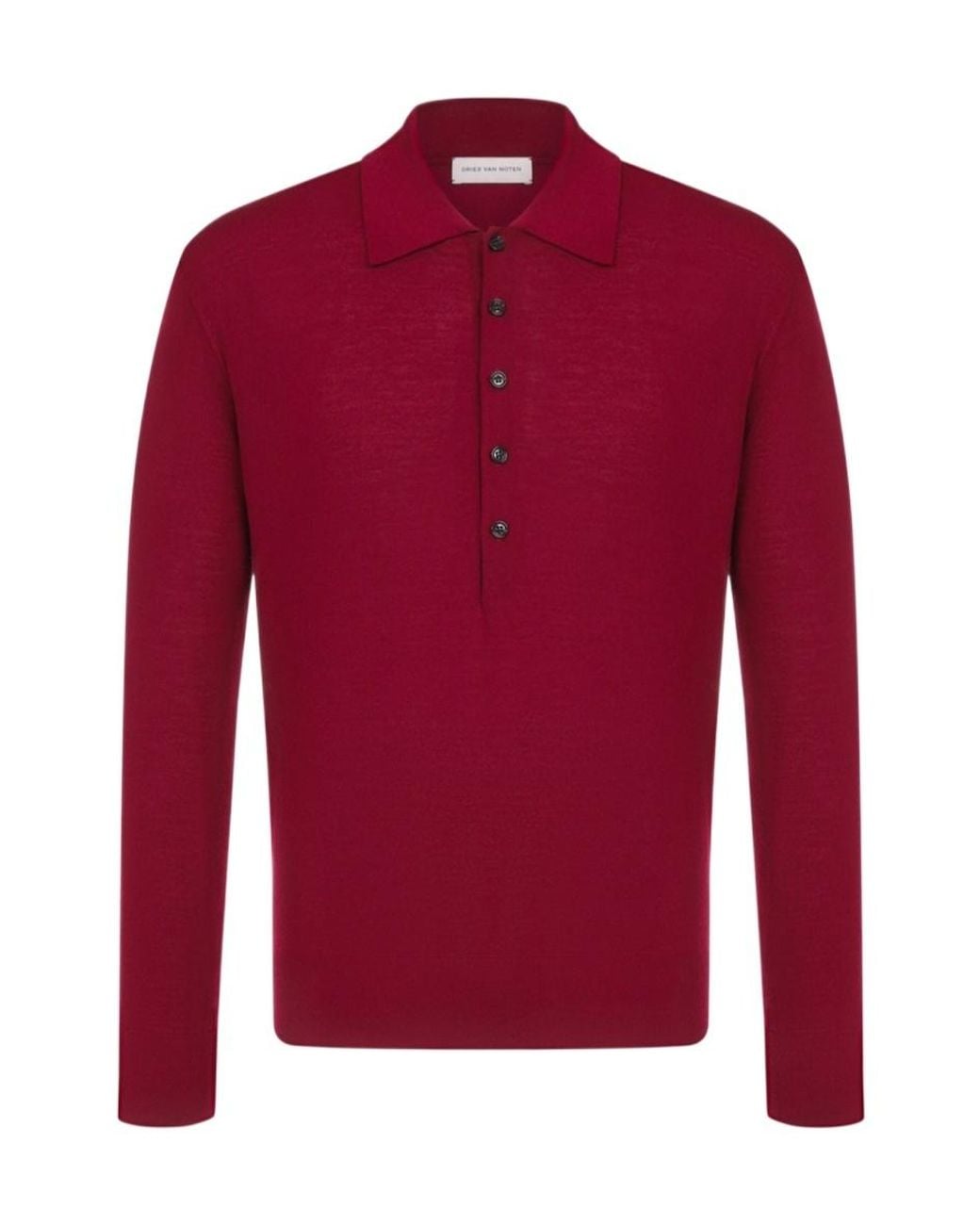 Dries Van Noten Red Wool Polo Shirt for men