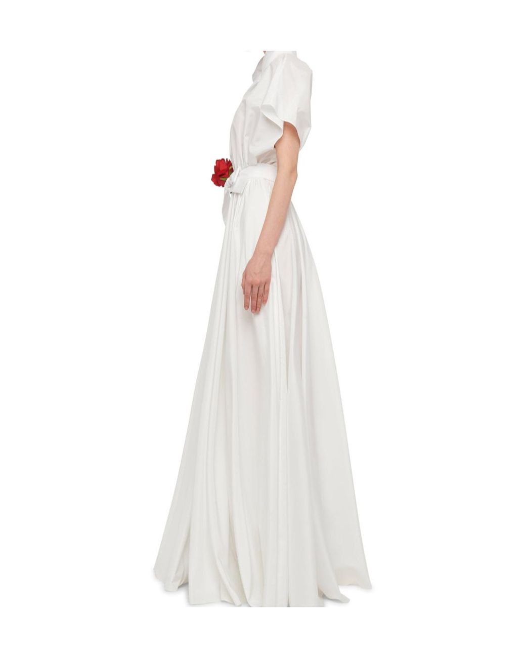 Norma Kamali White Super Os Sleeveless Bf Nk Shirt Flared Gown
