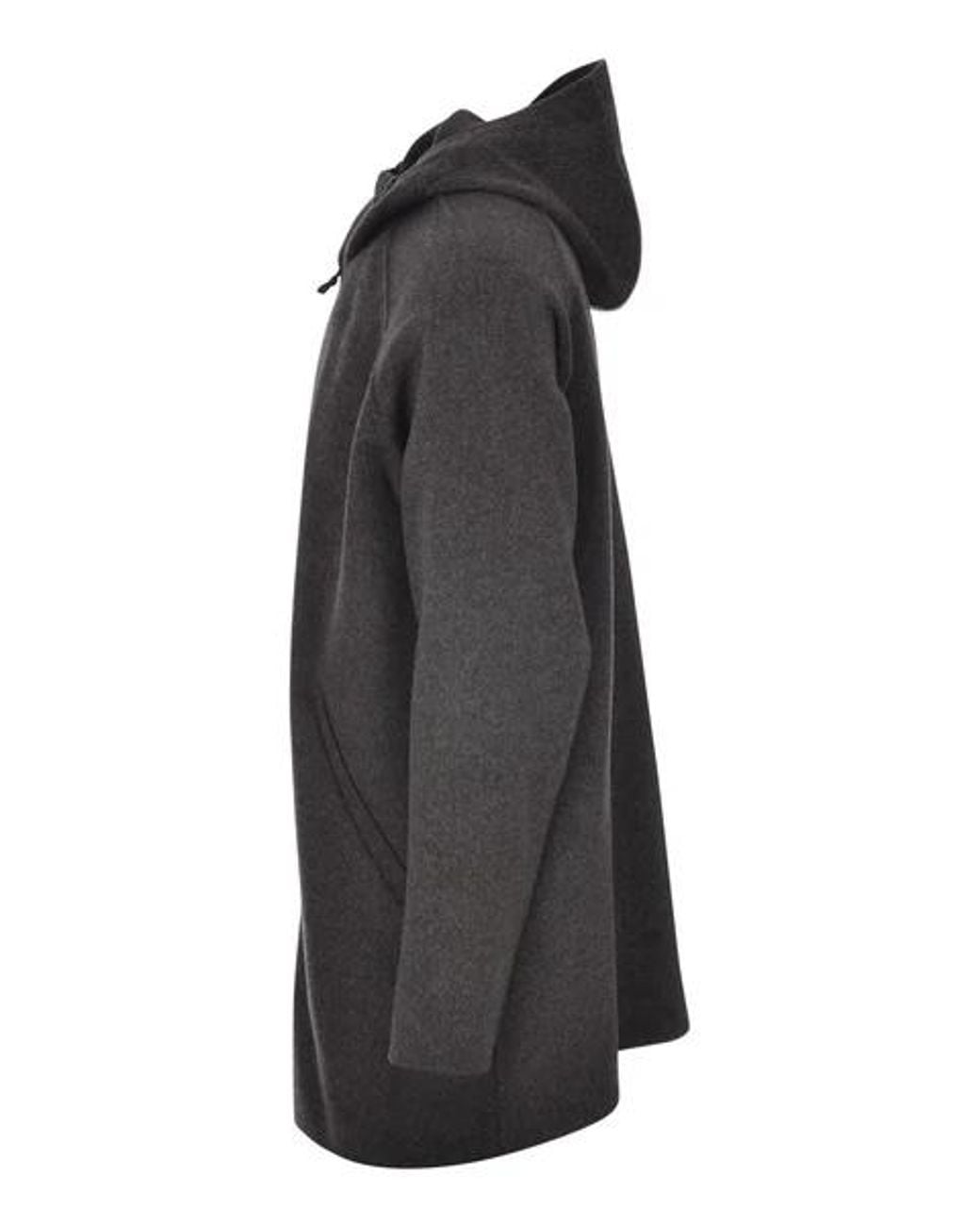 Aspesi Blue Zip-Up Hooded Coat for men