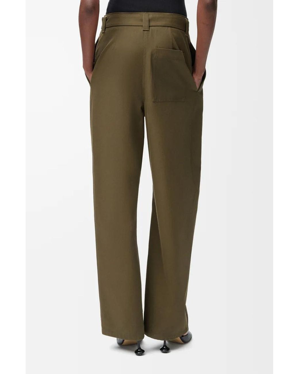 Loewe Green Pleated Belted Trousers