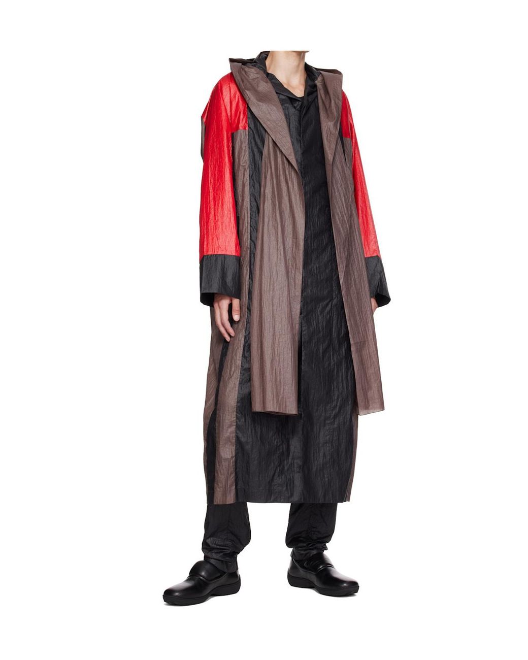 Kiko Kostadinov Red Pleated Striped Coat for men
