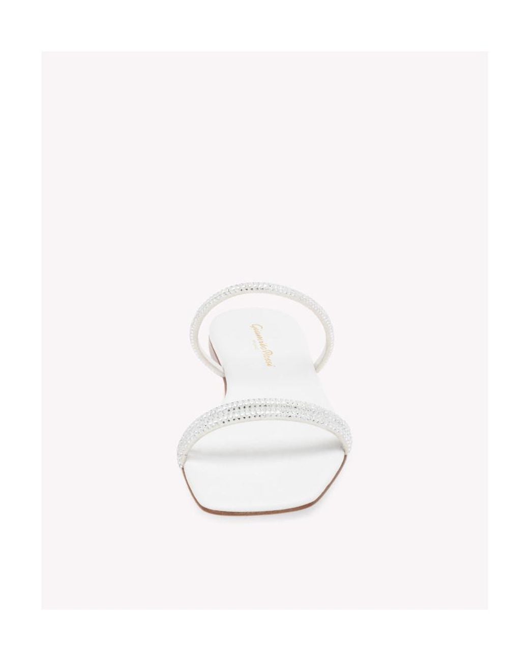 Gianvito Rossi White ジャンヴィト ロッシ カンヌ スリッポン サンダル