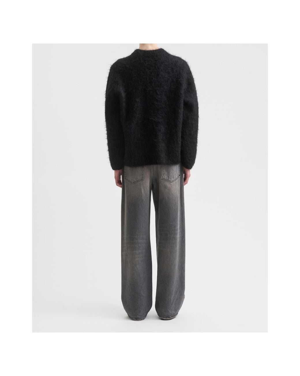 Séfr Black Crew-Neck Long-Sleeve Knit Top for men
