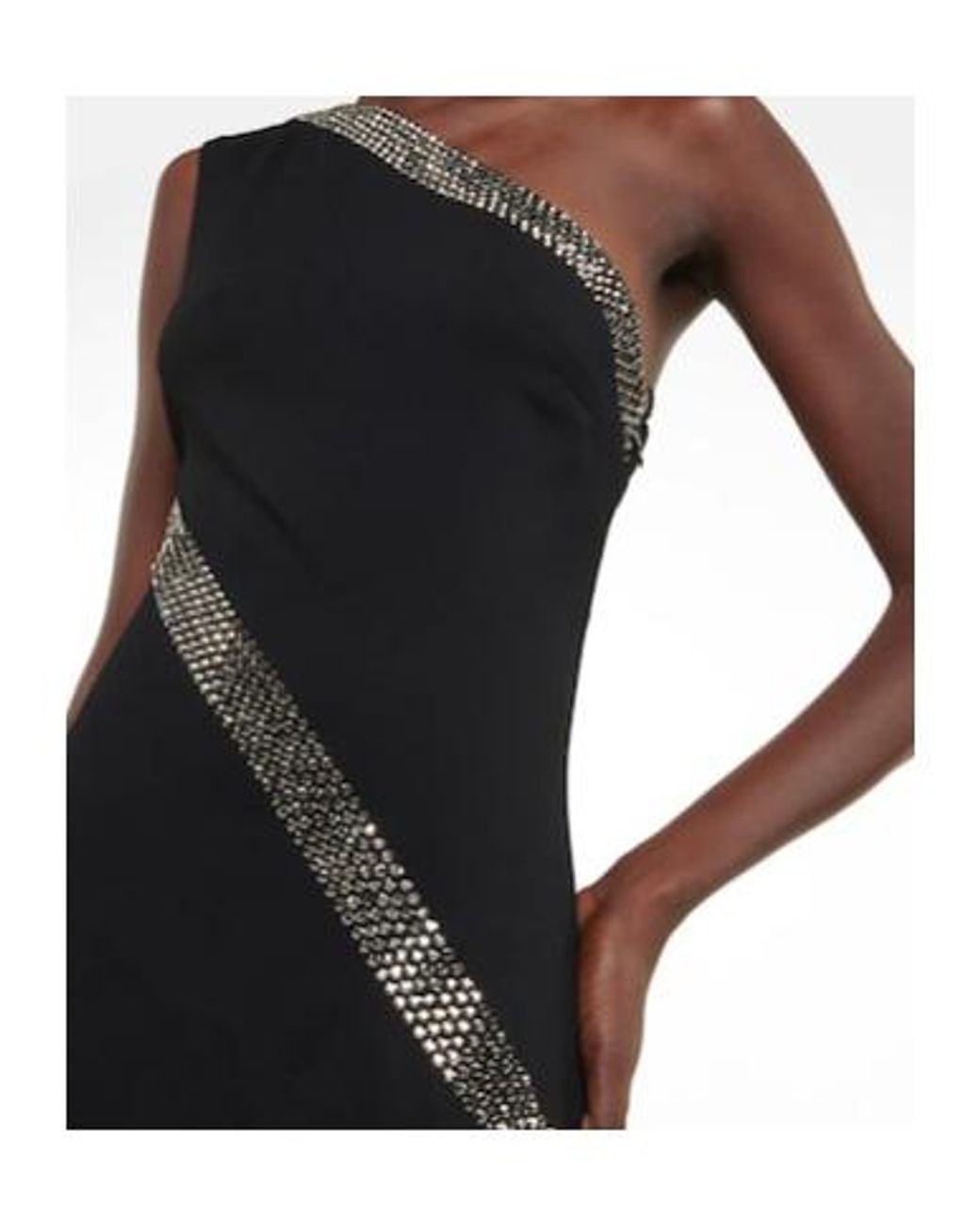 Stella McCartney Black Embellished One-Shoulder Maxi Dress