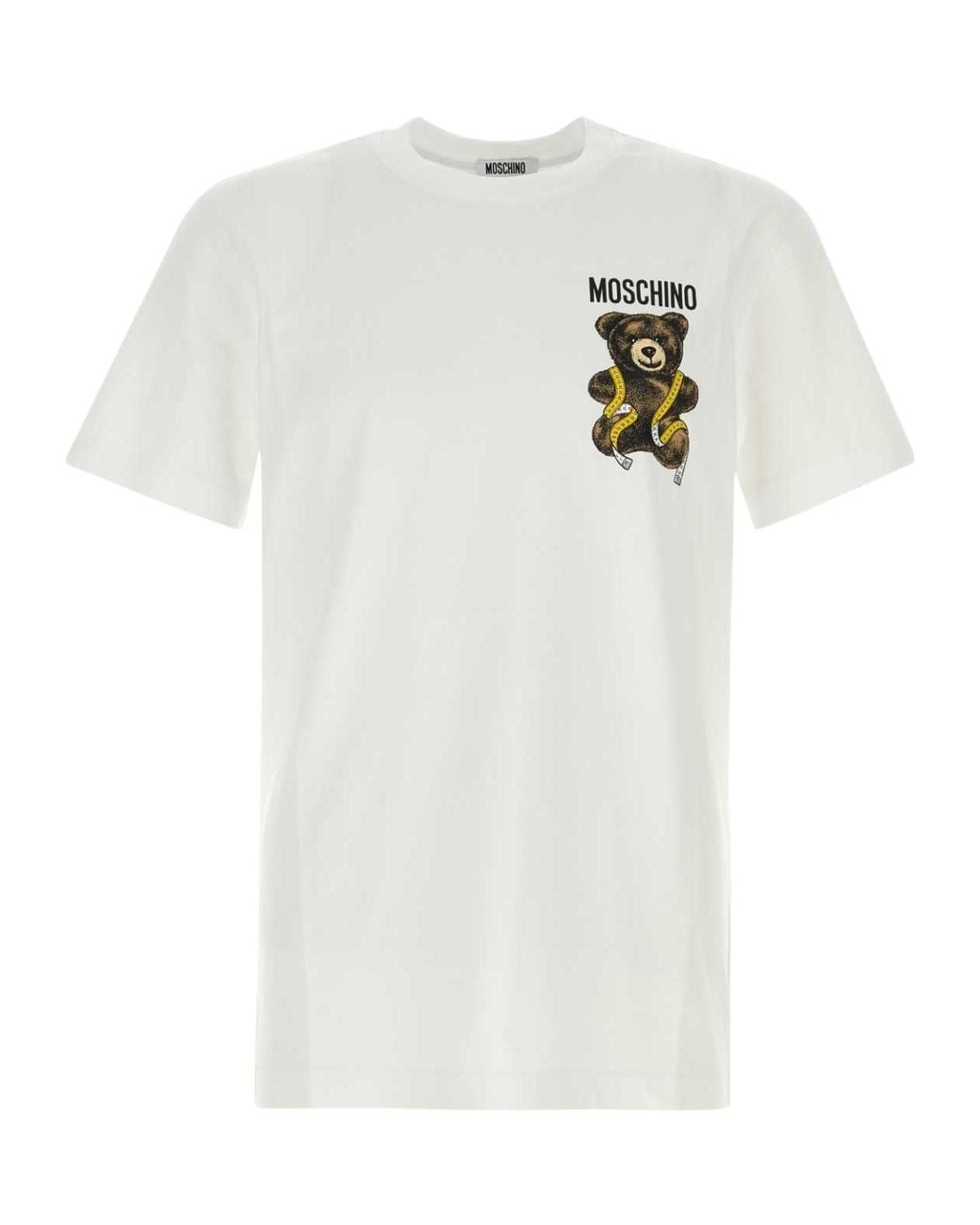 Moschino White Teddy Logo T-Shirt for men
