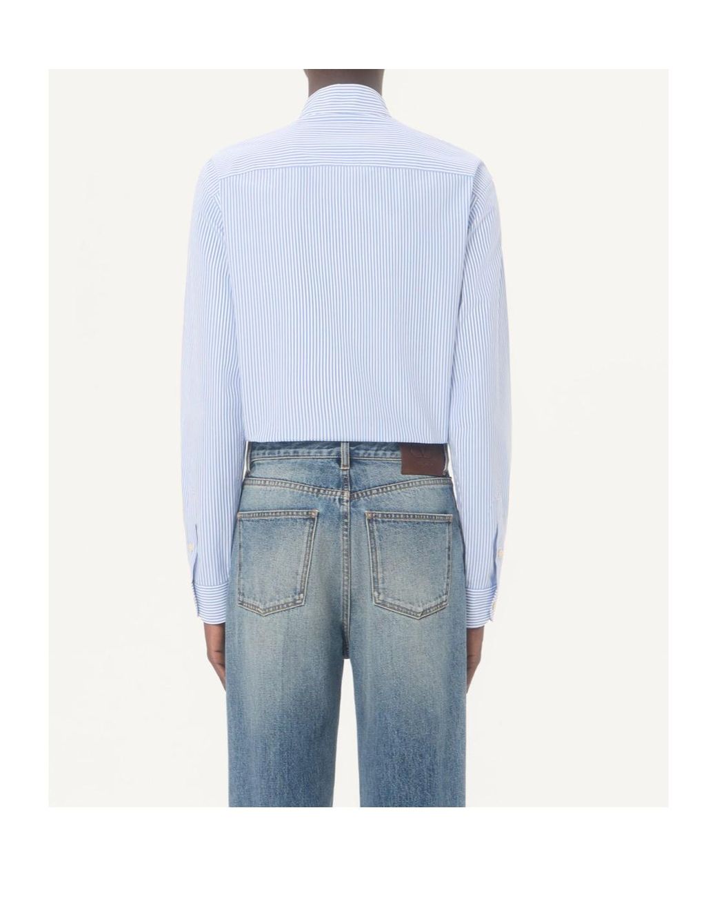 Valentino Blue Striped Button-Up Shirt for men