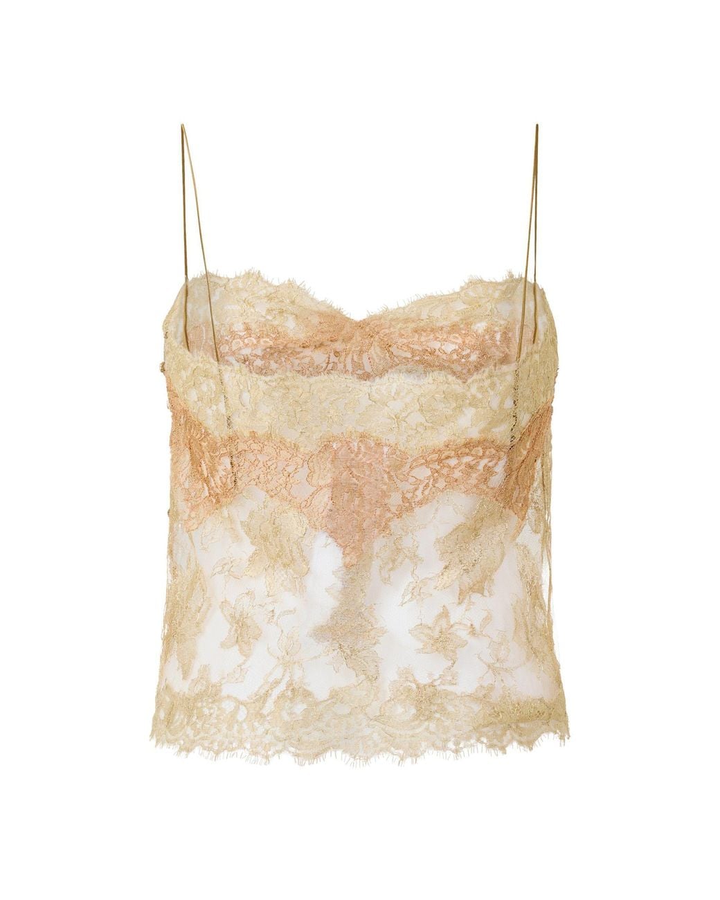 Saint Laurent White Floral Lace Camisole