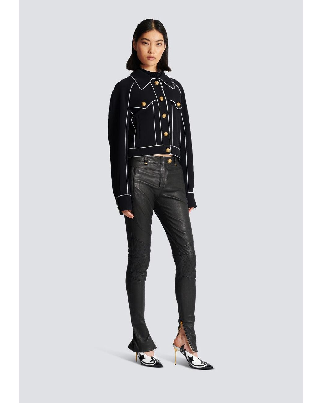 Balmain Black Western Crepe Jacket