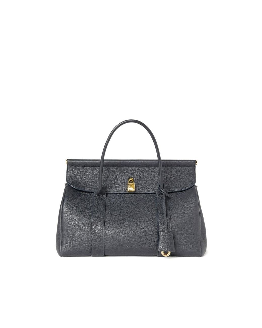Loro Piana Blue Carry A Handbag With Both Hands