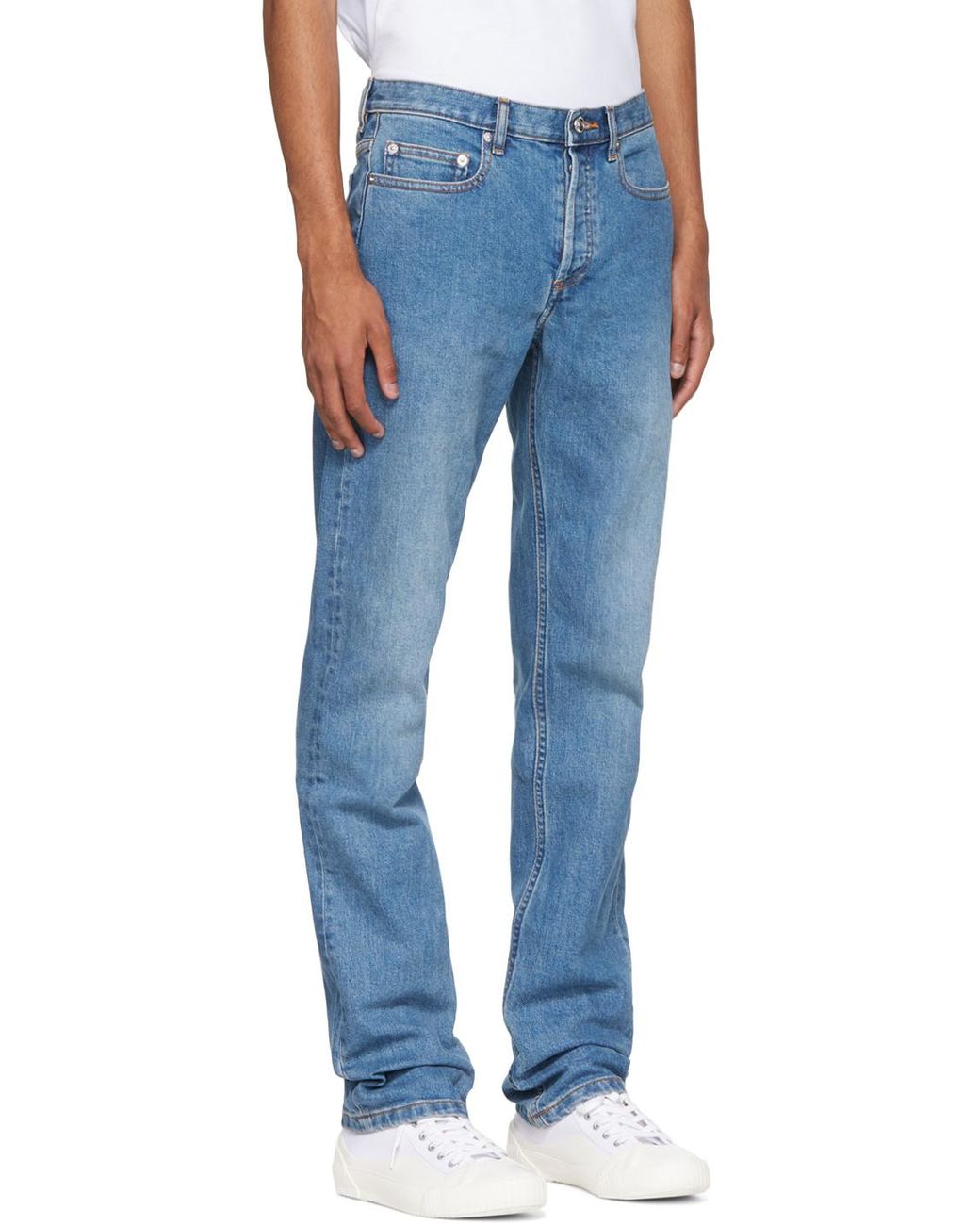 A.P.C. Blue Mid-Waist Washed Effect Jeans for men