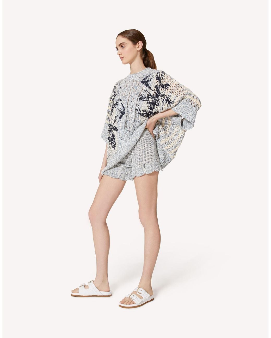 RED Valentino Gray Knitted Shorts