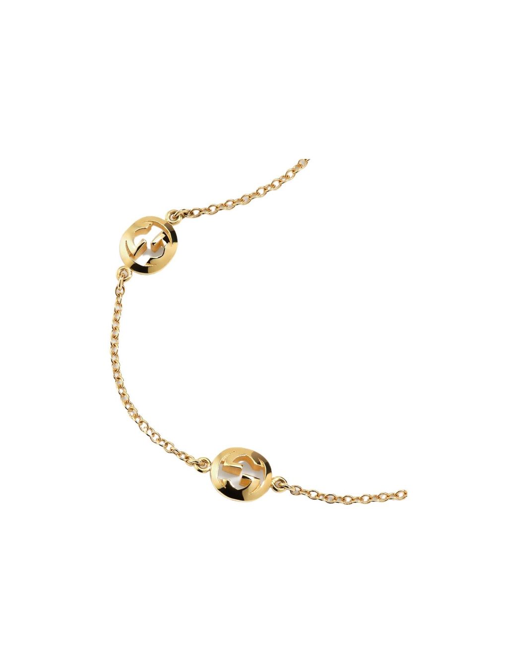Gucci White Interlocking 18K Chain Bracelet