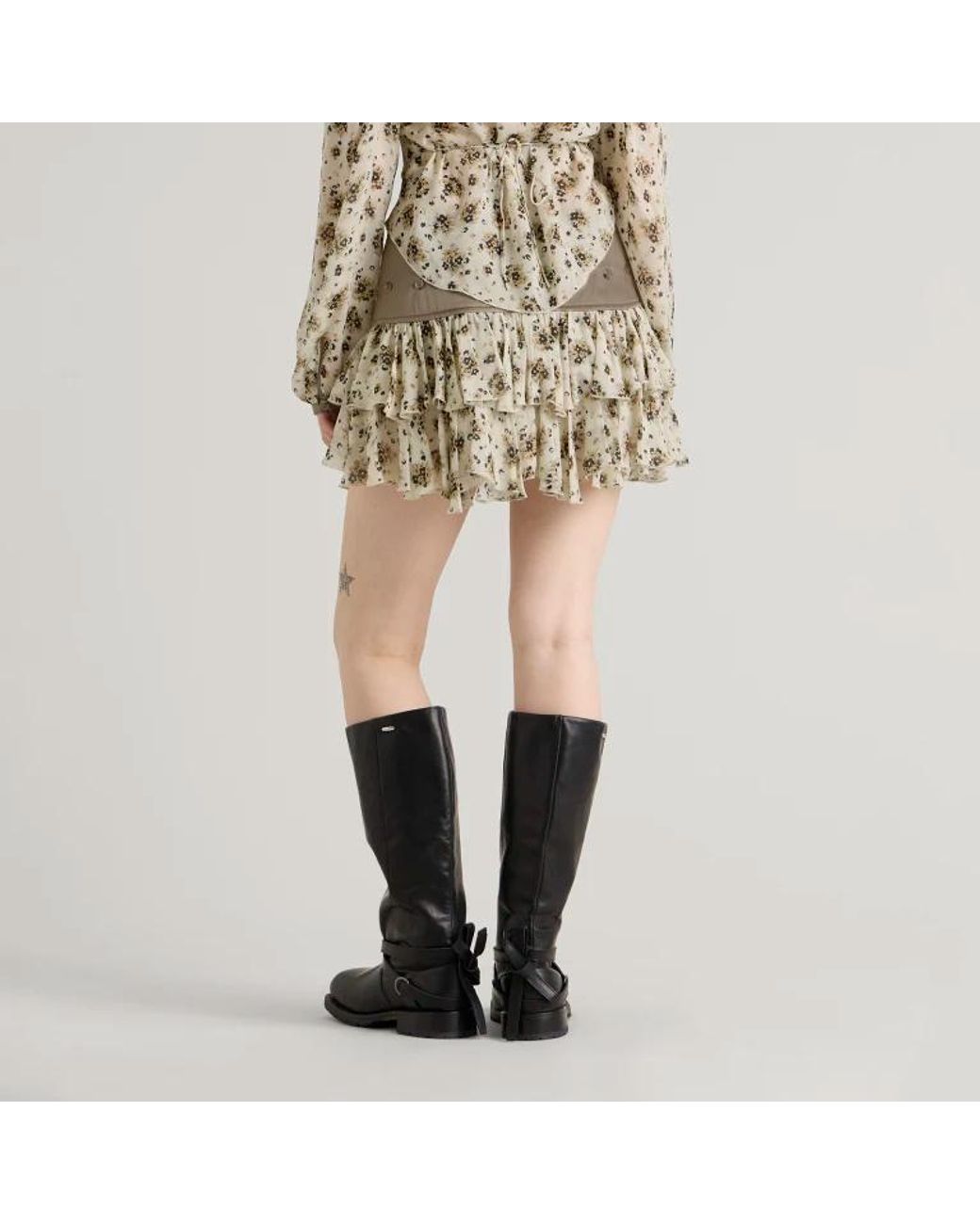 KNWLS Natural Front-Tie Skirt
