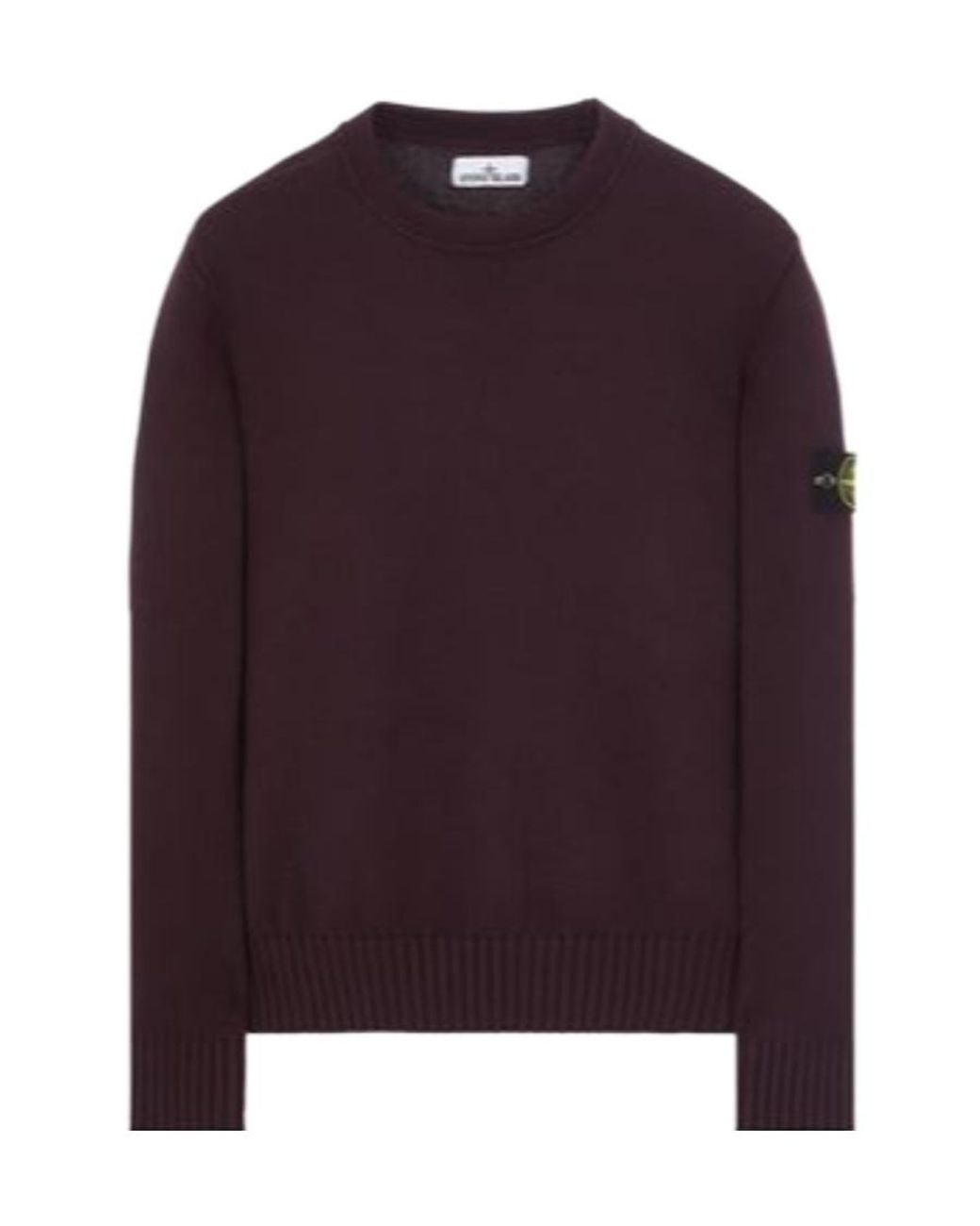 Stone Island Purple Compass-Patch Waffle-Knit Jumper for men