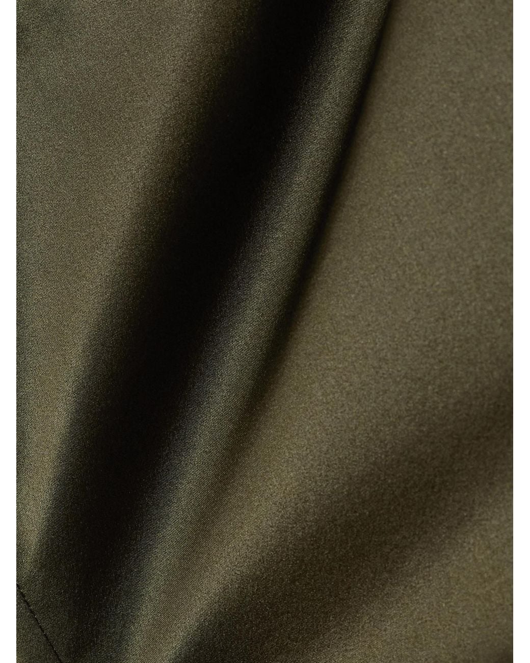 Staud Green Strapless Silk-Blend Satin Top