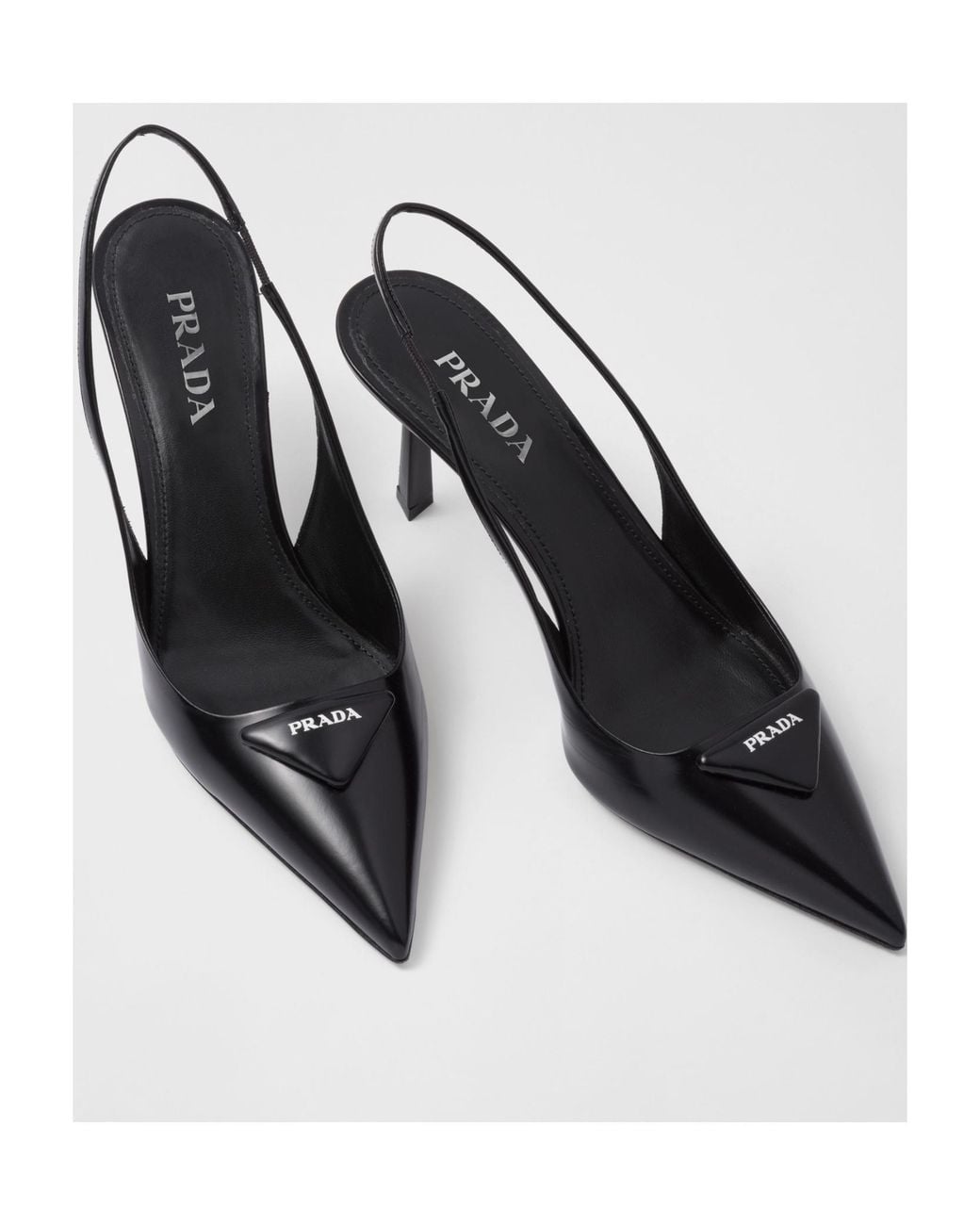 Prada Black Pointed-Toe Slingback Pumps