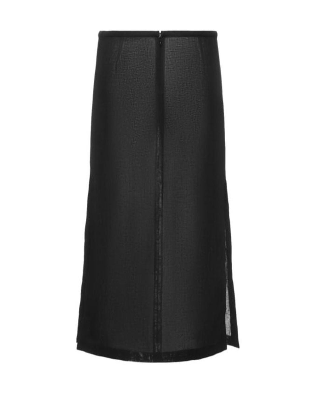 Michael Kors Black Side Slit Midi Skirt