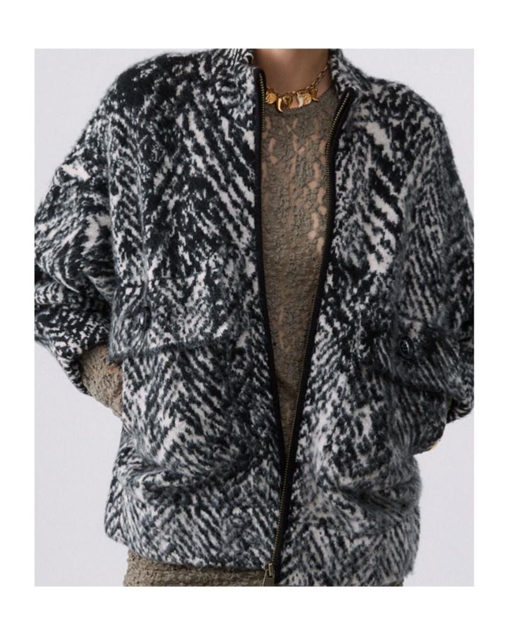 Liu Jo Gray Bomber Jacket