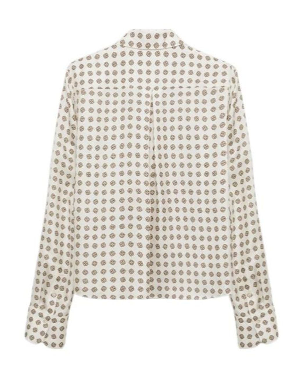 Dorothee Schumacher White Tie Neck Printed Top