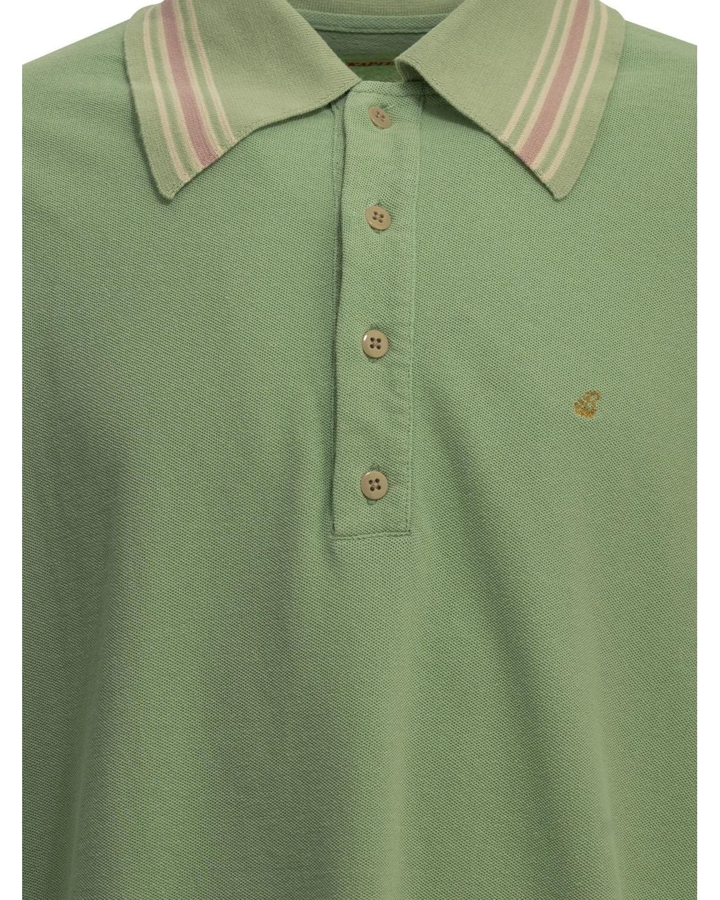 Kapital Green Long-Sleeved Polo Shirt With A Collar for men