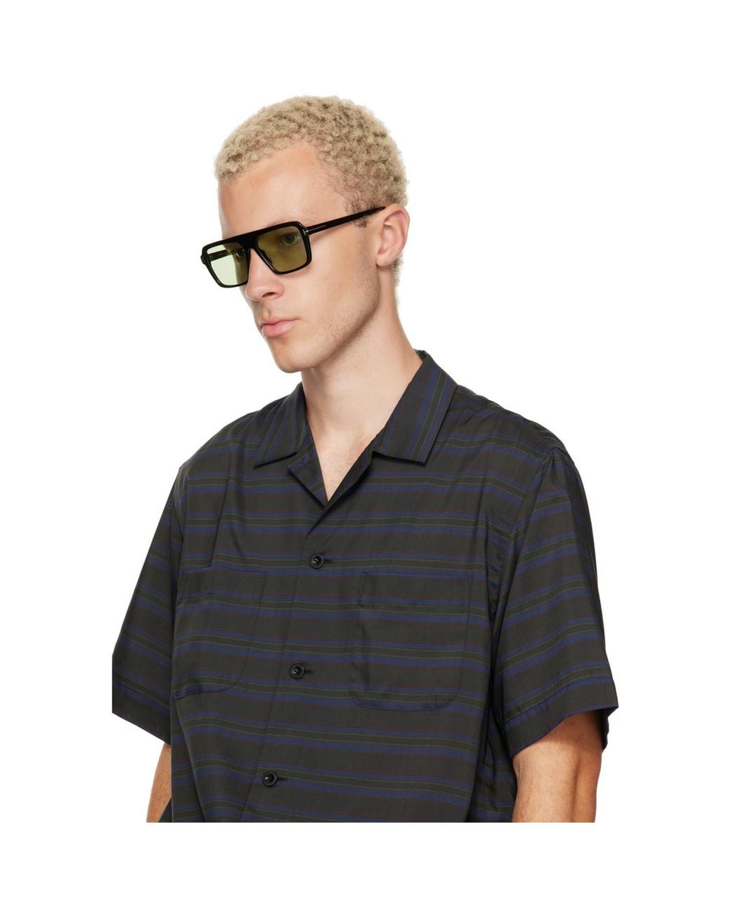 Tom Ford Gray Eyewear Vincent Pilot-Frame Sunglasses for men