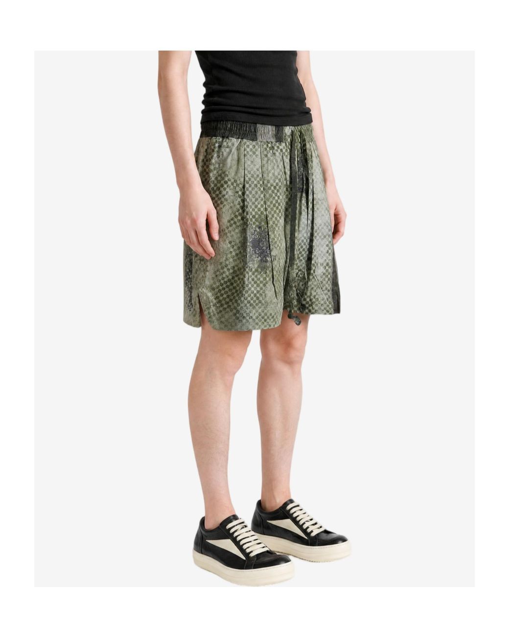 Ziggy Chen Green Digital Printed Drawstring Shorts for men