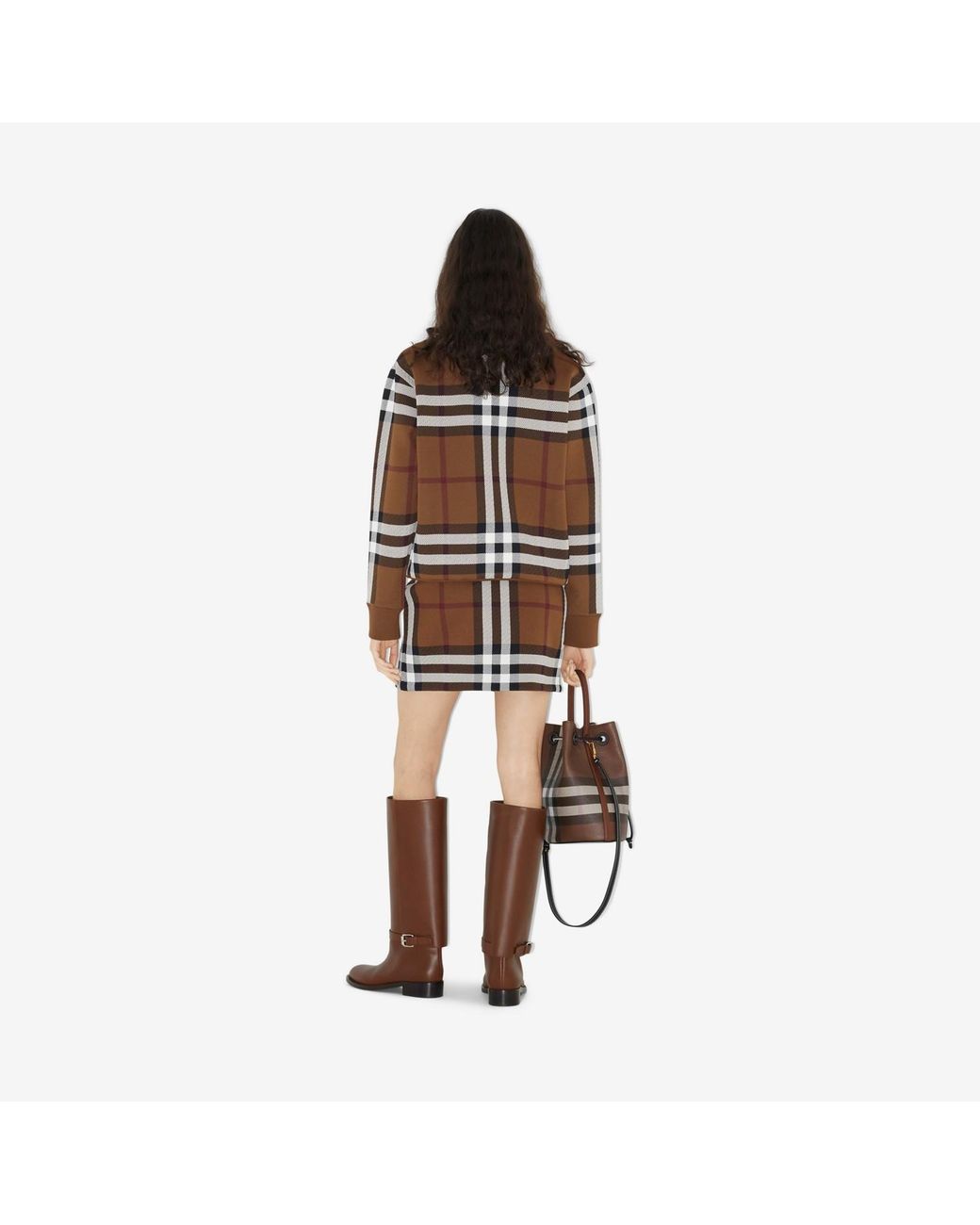 Burberry Brown Vintage-Check A-Line Skirt