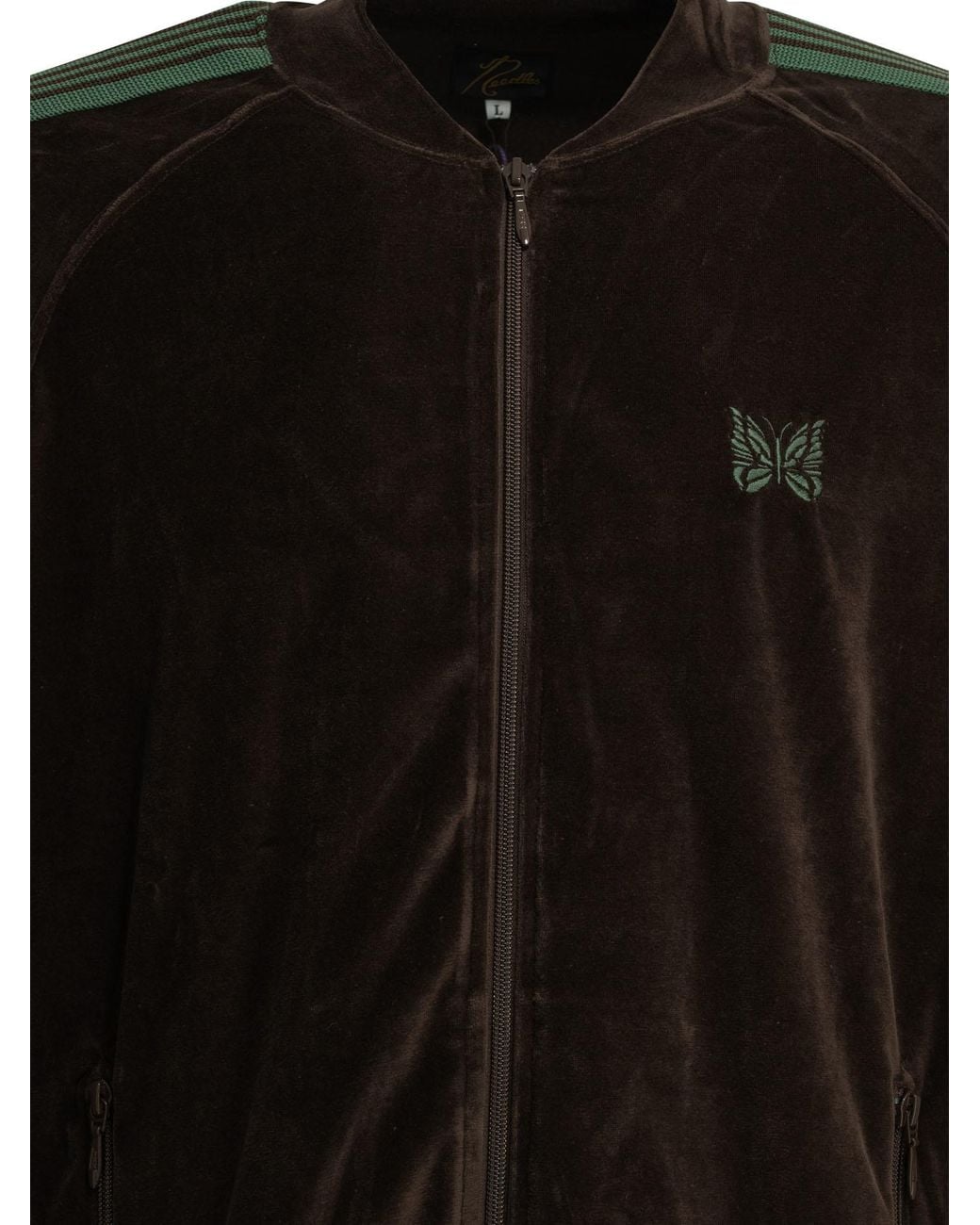 Needles Black Track Zip-Up Sweatshirt for men